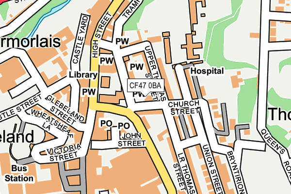 CF47 0BA map - OS OpenMap – Local (Ordnance Survey)