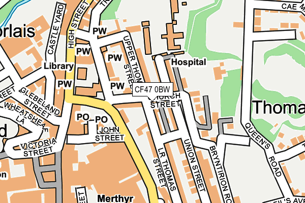CF47 0BW map - OS OpenMap – Local (Ordnance Survey)