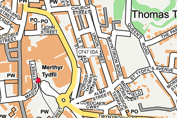 CF47 0DA map - OS OpenMap – Local (Ordnance Survey)