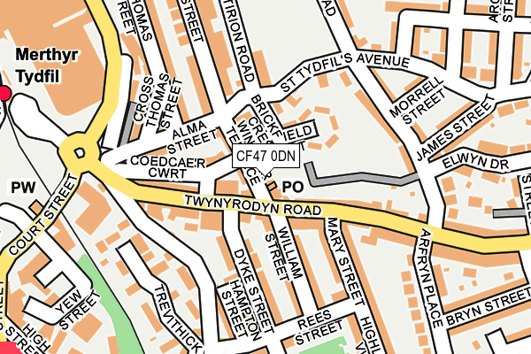 CF47 0DN map - OS OpenMap – Local (Ordnance Survey)