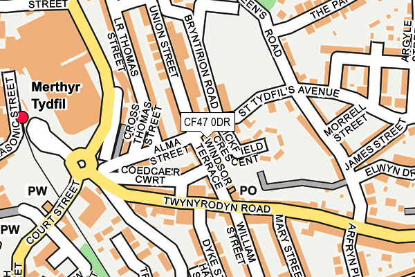 CF47 0DR map - OS OpenMap – Local (Ordnance Survey)
