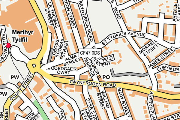 CF47 0DS map - OS OpenMap – Local (Ordnance Survey)