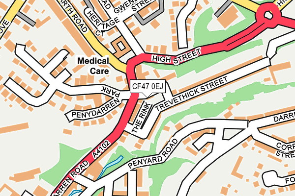 CF47 0EJ map - OS OpenMap – Local (Ordnance Survey)