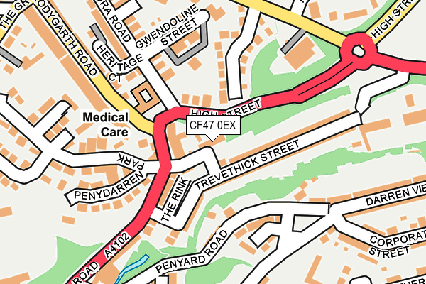 CF47 0EX map - OS OpenMap – Local (Ordnance Survey)