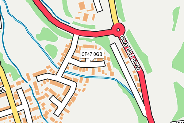 CF47 0GB map - OS OpenMap – Local (Ordnance Survey)