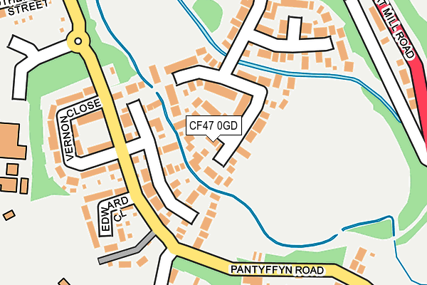 CF47 0GD map - OS OpenMap – Local (Ordnance Survey)