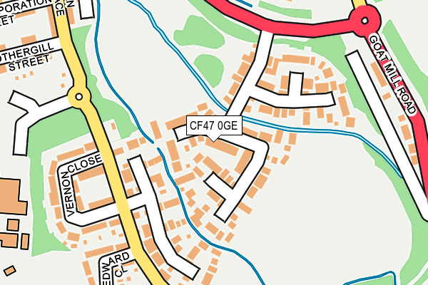 CF47 0GE map - OS OpenMap – Local (Ordnance Survey)