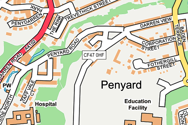 CF47 0HF map - OS OpenMap – Local (Ordnance Survey)