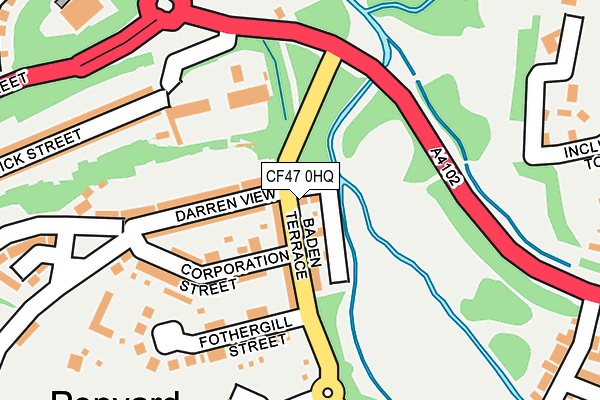 CF47 0HQ map - OS OpenMap – Local (Ordnance Survey)