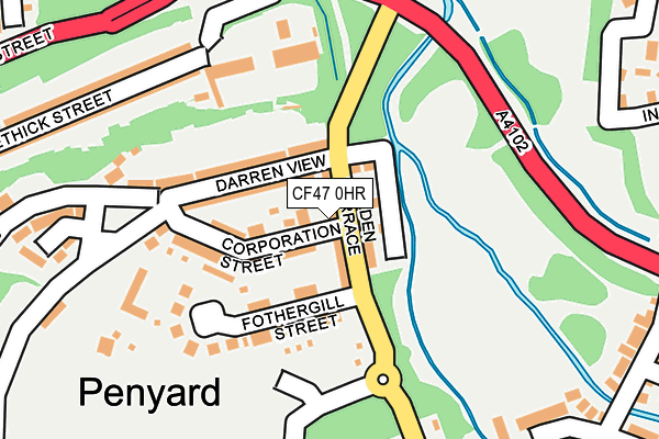 CF47 0HR map - OS OpenMap – Local (Ordnance Survey)