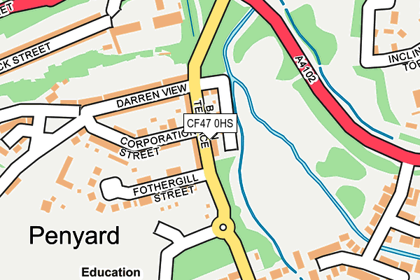 CF47 0HS map - OS OpenMap – Local (Ordnance Survey)