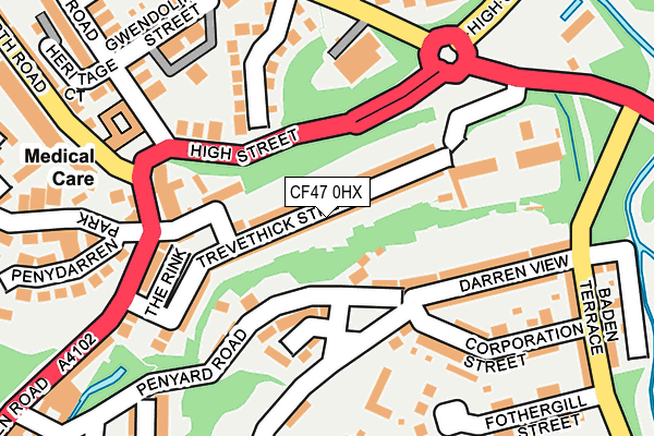 CF47 0HX map - OS OpenMap – Local (Ordnance Survey)
