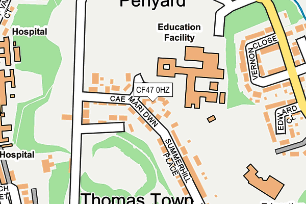 CF47 0HZ map - OS OpenMap – Local (Ordnance Survey)