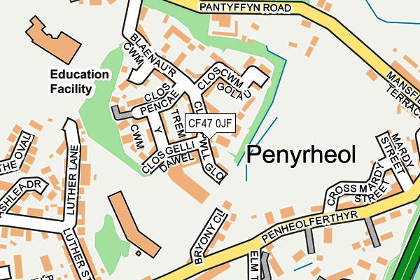 CF47 0JF map - OS OpenMap – Local (Ordnance Survey)