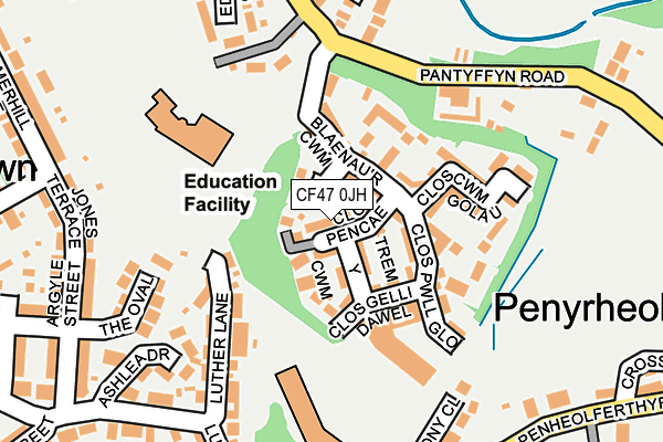 CF47 0JH map - OS OpenMap – Local (Ordnance Survey)