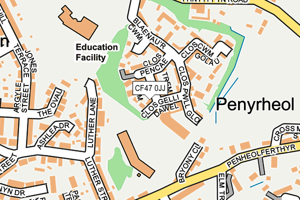 CF47 0JJ map - OS OpenMap – Local (Ordnance Survey)