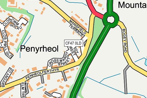 CF47 0LD map - OS OpenMap – Local (Ordnance Survey)