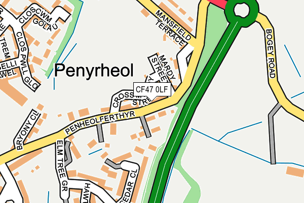 CF47 0LF map - OS OpenMap – Local (Ordnance Survey)