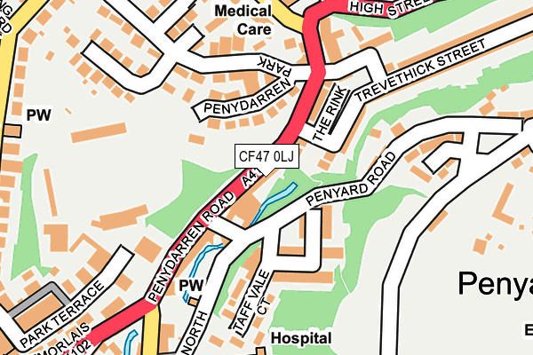 CF47 0LJ map - OS OpenMap – Local (Ordnance Survey)