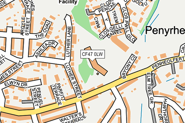 CF47 0LW map - OS OpenMap – Local (Ordnance Survey)