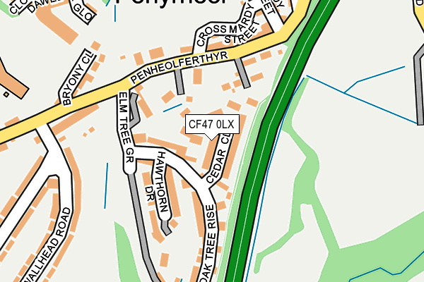 CF47 0LX map - OS OpenMap – Local (Ordnance Survey)