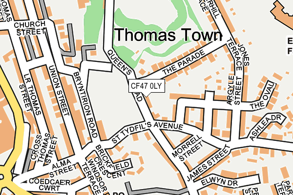 CF47 0LY map - OS OpenMap – Local (Ordnance Survey)