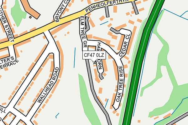 CF47 0LZ map - OS OpenMap – Local (Ordnance Survey)