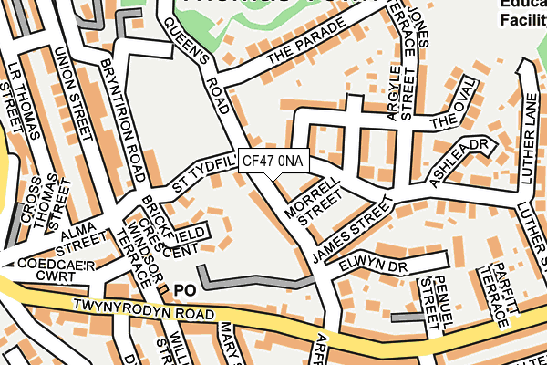CF47 0NA map - OS OpenMap – Local (Ordnance Survey)