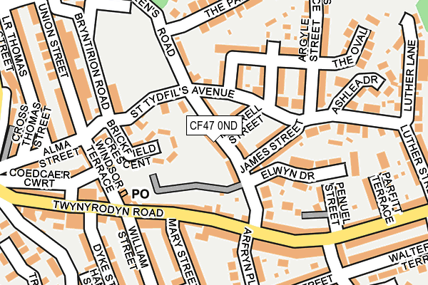 CF47 0ND map - OS OpenMap – Local (Ordnance Survey)