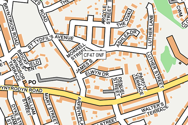 CF47 0NF map - OS OpenMap – Local (Ordnance Survey)