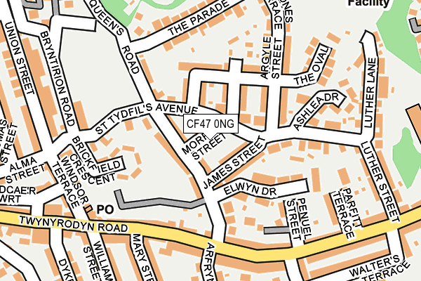 CF47 0NG map - OS OpenMap – Local (Ordnance Survey)