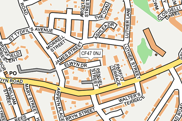 CF47 0NJ map - OS OpenMap – Local (Ordnance Survey)