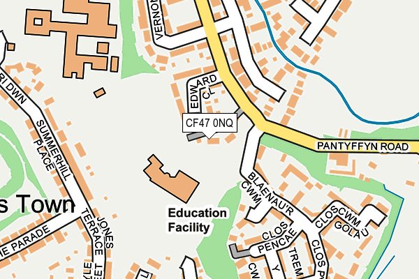 CF47 0NQ map - OS OpenMap – Local (Ordnance Survey)