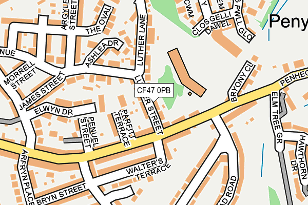 CF47 0PB map - OS OpenMap – Local (Ordnance Survey)