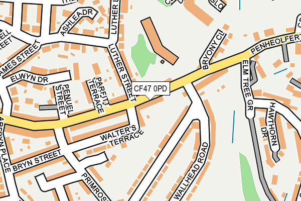 CF47 0PD map - OS OpenMap – Local (Ordnance Survey)