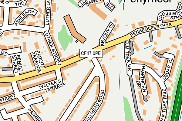 CF47 0PE map - OS OpenMap – Local (Ordnance Survey)
