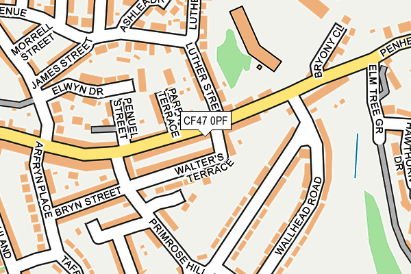 CF47 0PF map - OS OpenMap – Local (Ordnance Survey)