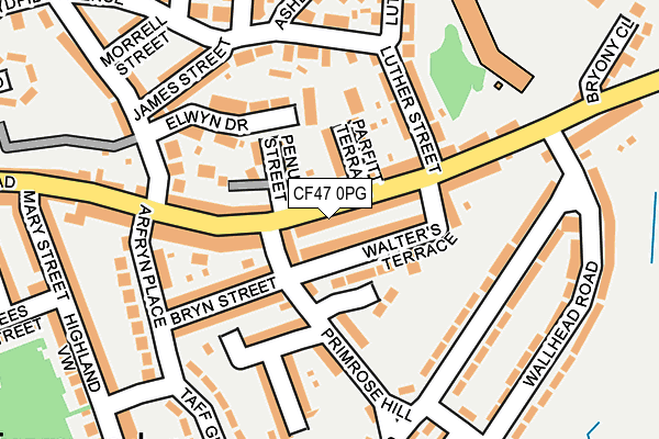 CF47 0PG map - OS OpenMap – Local (Ordnance Survey)