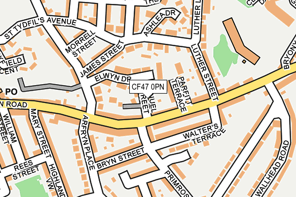 CF47 0PN map - OS OpenMap – Local (Ordnance Survey)