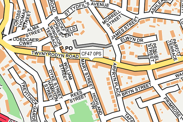 CF47 0PS map - OS OpenMap – Local (Ordnance Survey)