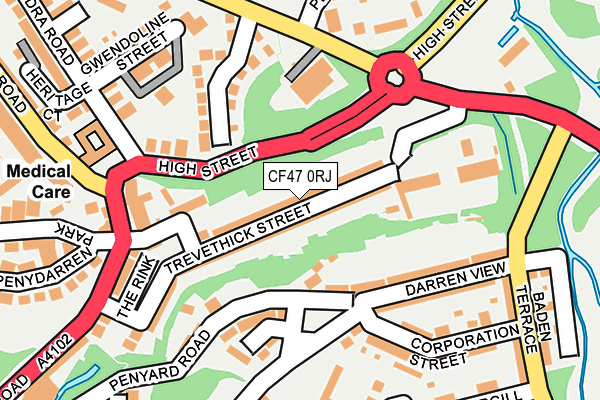 CF47 0RJ map - OS OpenMap – Local (Ordnance Survey)