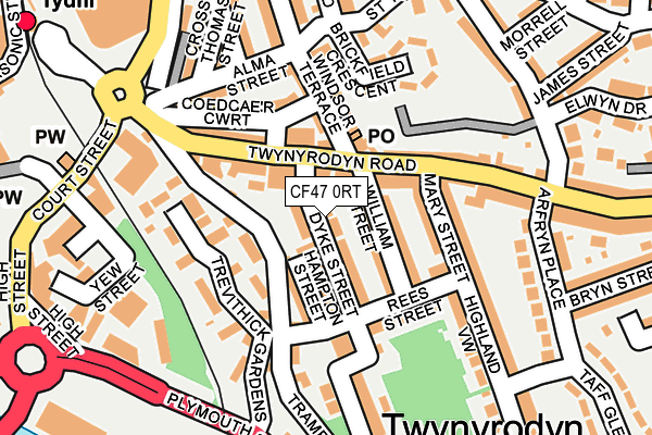 Map of THE TUCK IN MERTHYR LIMITED at local scale