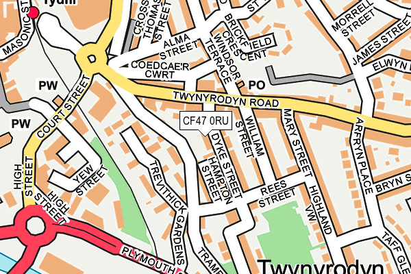 CF47 0RU map - OS OpenMap – Local (Ordnance Survey)