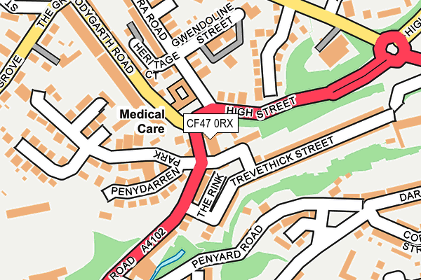 CF47 0RX map - OS OpenMap – Local (Ordnance Survey)