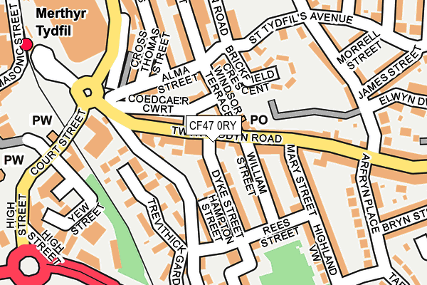 CF47 0RY map - OS OpenMap – Local (Ordnance Survey)