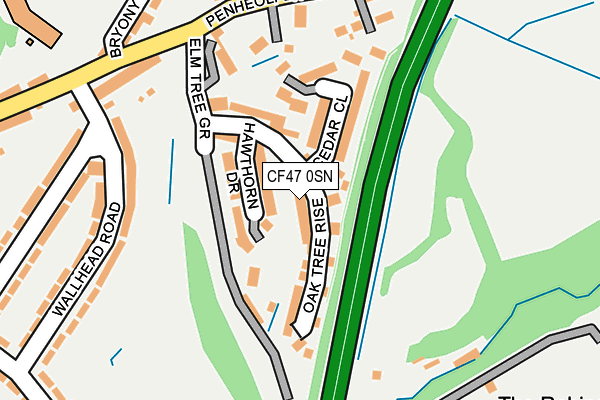 CF47 0SN map - OS OpenMap – Local (Ordnance Survey)