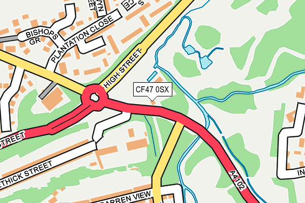 CF47 0SX map - OS OpenMap – Local (Ordnance Survey)