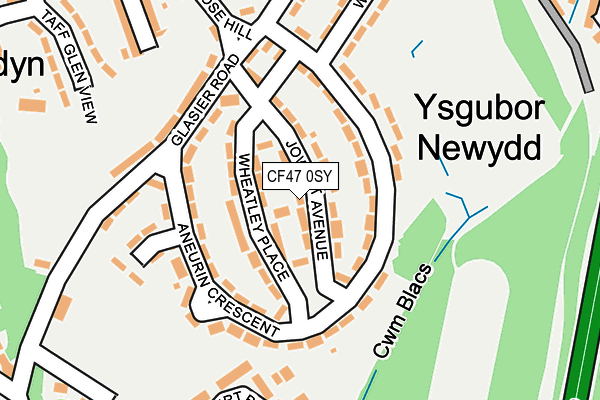 CF47 0SY map - OS OpenMap – Local (Ordnance Survey)