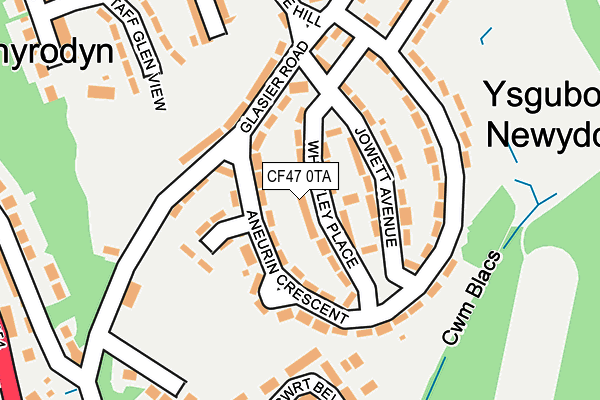CF47 0TA map - OS OpenMap – Local (Ordnance Survey)