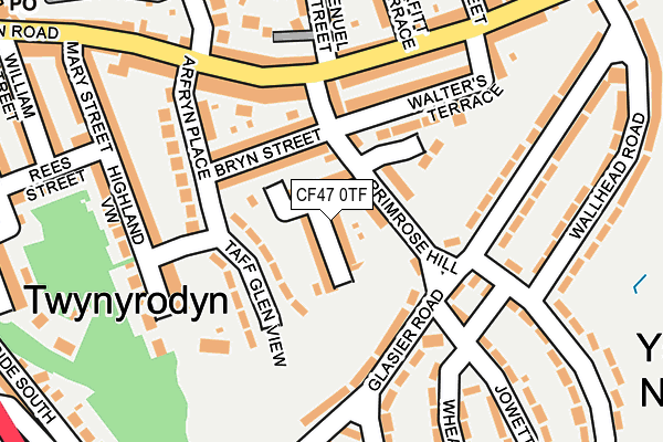 CF47 0TF map - OS OpenMap – Local (Ordnance Survey)